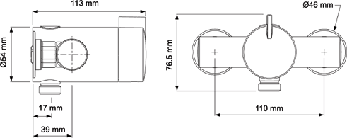 Exposed Thermostatic Shower Valve (Chrome). additional image