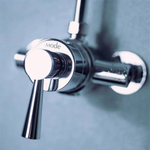 Thermostatic Exposed Shower Valve, Rigid Riser & 8" Head. additional image