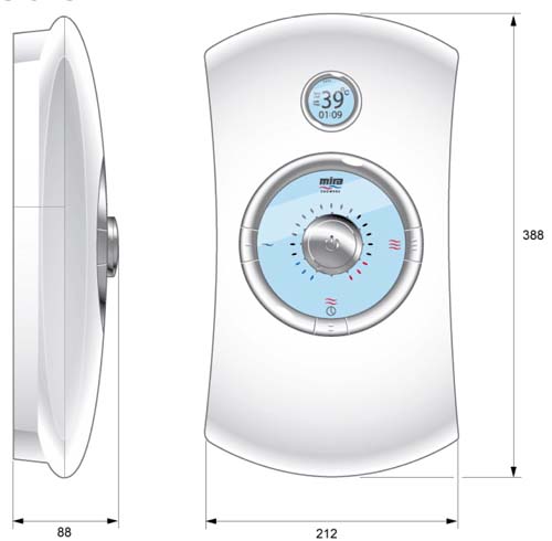 10.8kW Thermostatic Electric Shower With LCD (White). additional image