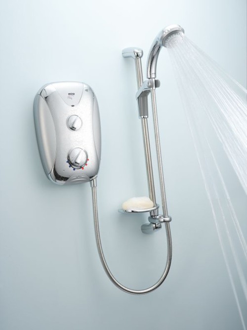 Mira Play 9.5kW in satin chrome with chrome panel. additional image