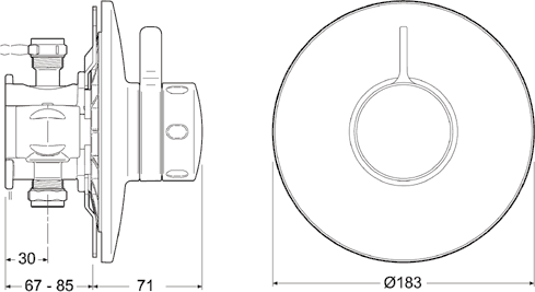 Concealed Thermostatic Shower Valve & Shower Head (Chrome). additional image