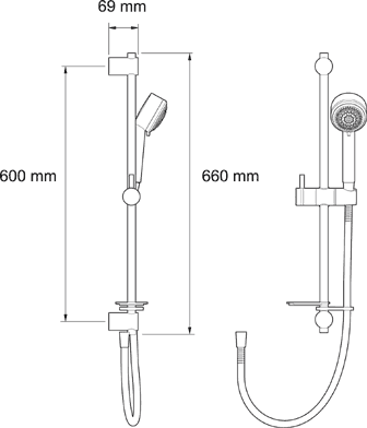 Exposed Thermostatic Shower Valve With Shower Kit (Chrome). additional image