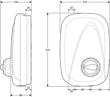 Manual Power Shower (White & Chrome). additional image