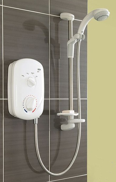 7.5kW Electric Shower In White & Chrome. additional image