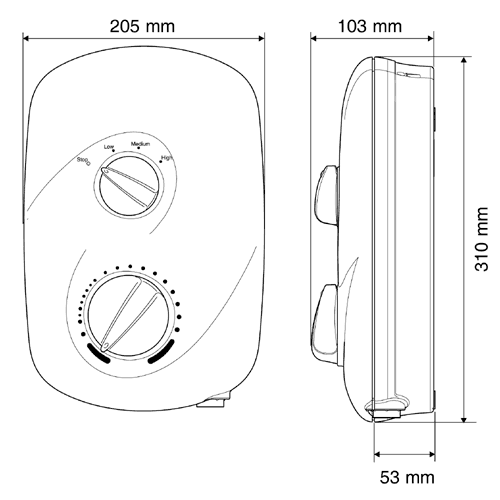 7.5kW Electric Shower In White & Chrome. additional image