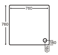 Stone Resin Square Shower Tray. 760x760x110mm. additional image