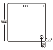 Stone Resin Square Shower Tray. 800x800x110mm. additional image