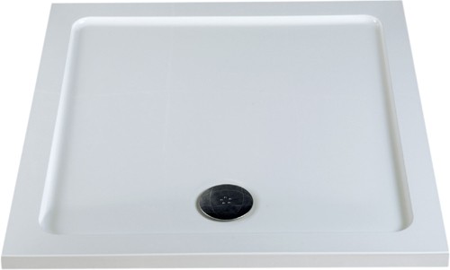 Acrylic Capped Low Profile Square Shower Tray. 800x800x40mm. additional image
