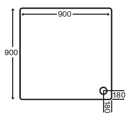 Stone Resin Square Shower Tray. 900x900x110mm. additional image