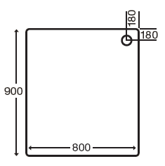 Stone Resin Rectangular Shower Tray. 900x800x110mm. additional image