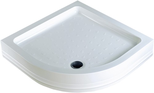 Acrylic Capped Quadrant Shower Tray. Easy Plumb. 800x800x80mm. additional image