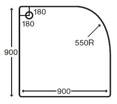 Easy Plumb Low Profile Quad Shower Tray. 900x900x40mm. additional image