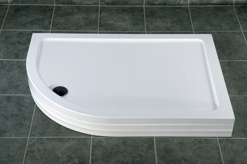 Easy Plumb Low Profile Offset Quad Tray. 900x800 (Left Hand). additional image