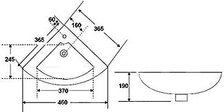 Corner Basin (1 Tap Hole). 460mm. additional image