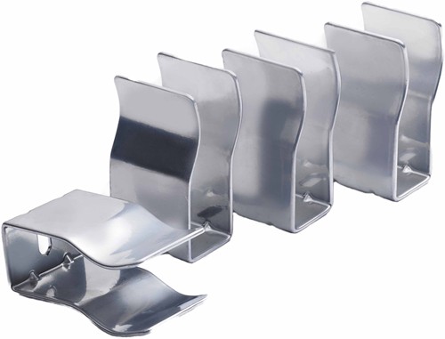 4 x Horizontal Radiator Brackets (High Gloss Silver). additional image