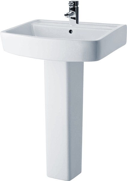 Bliss 600mm Basin & Pedestal (1 Tap Hole). additional image