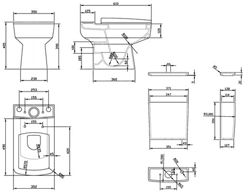 Bliss Toilet With Push Flush Cistern & Seat. additional image