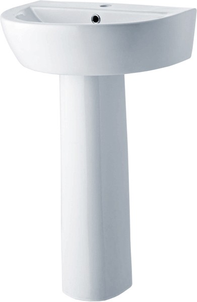 Solace 610mm Basin & Pedestal (1 Tap Hole). additional image