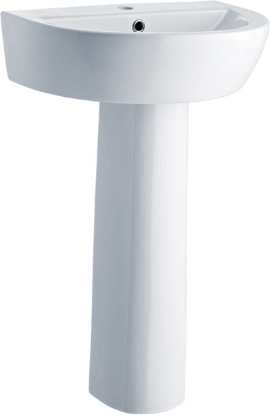 Solace 550mm Basin & Pedestal (1 Tap Hole). additional image