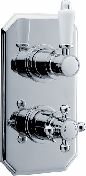 Traditional Twin Concealed Thermostatic Shower Valve. additional image