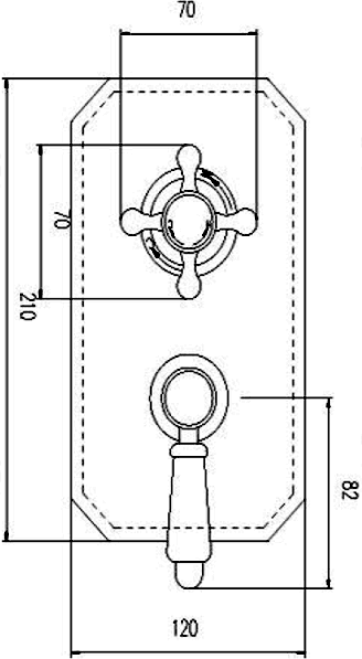 Twin Thermostatic Shower Valve With Round Head & Arm. additional image