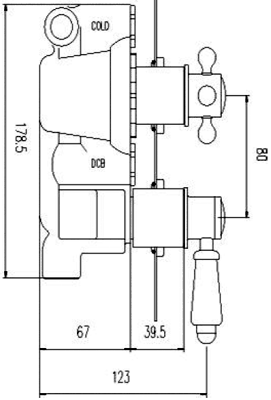 Twin Thermostatic Shower Valve With Round Head & Arm. additional image