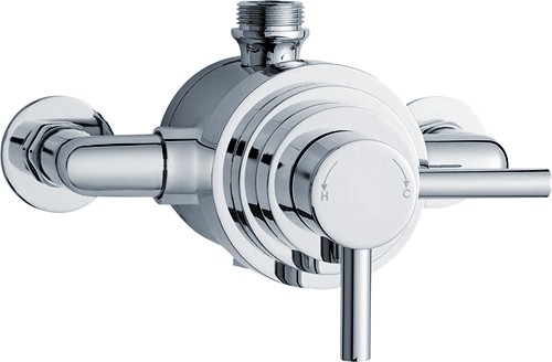 Dual Exposed Thermostatic Shower Valve (Chrome). additional image