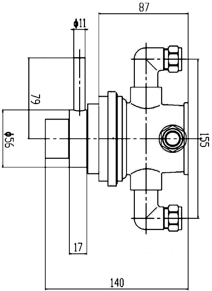 Dual Exposed Thermostatic Shower Valve (Chrome). additional image