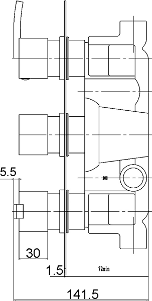 Triple Thermostatic Shower Valve, Slide Rail Kit, Head & Arm. additional image