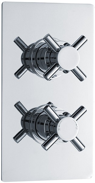 Twin Concealed Thermostatic Shower Valve (Chrome). additional image