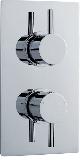 Twin Concealed Thermostatic Shower Valve (Chrome). additional image