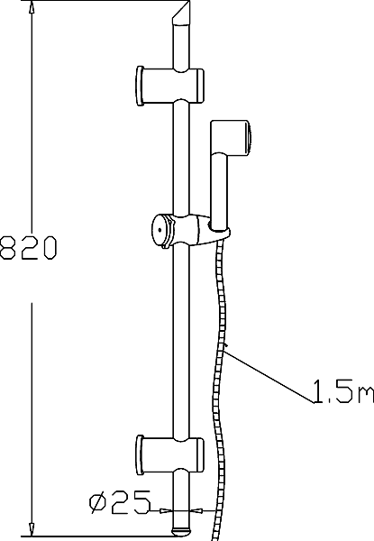 Thermostatic Bar Shower Valve With Slide Rail Kit. additional image