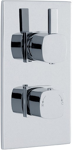 Twin Concealed Thermostatic Shower Valve (Chrome). additional image