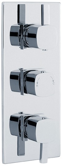 Triple Concealed Thermostatic Shower Valve (Chrome). additional image