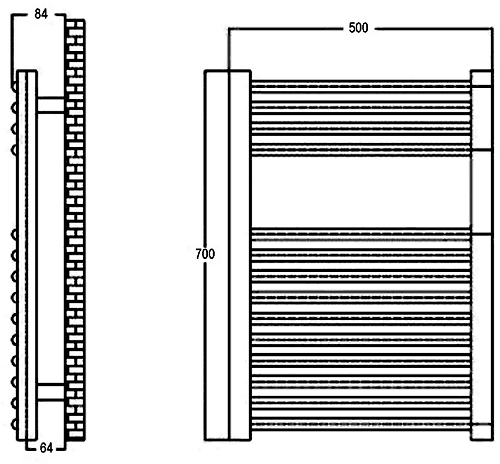 Bathroom Ladder Towel Rail. 500x700mm (Curved). additional image