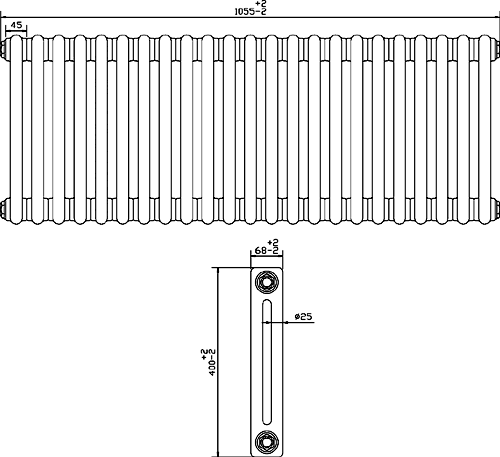 Regency 2 Column Radiator (White). 1055x400mm. 3104 BTU. additional image