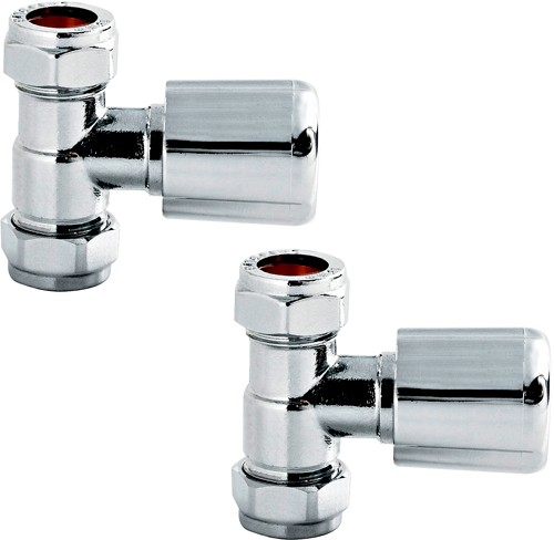 Straight Radiator Valves (Pair, Chrome). additional image