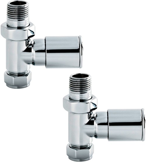 Straight Radiator Valves (Pair, Chrome). additional image