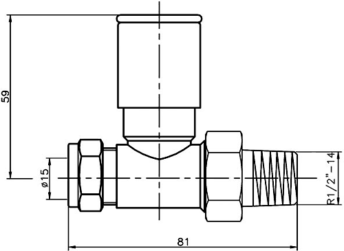 Straight Radiator Valves (Pair, Chrome). additional image