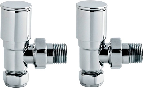 Angled Radiator Valves (Pair, Chrome). additional image