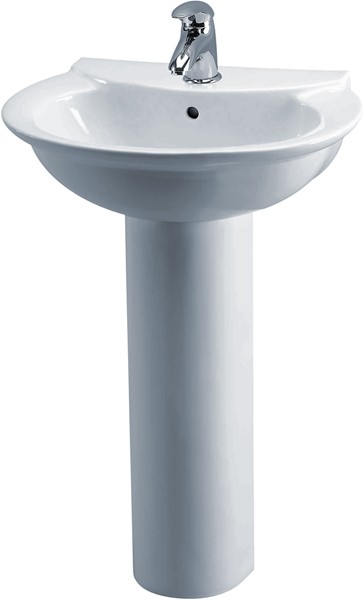 Otley 600mm Basin & Pedestal (1 Tap Hole). additional image