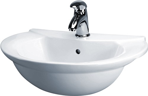 Otley Semi Recessed Basin (1 Tap Hole). additional image