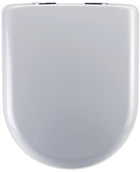 Luxury Soft Close Toilet Seat, Chrome Hinges (D Shaped, White). additional image