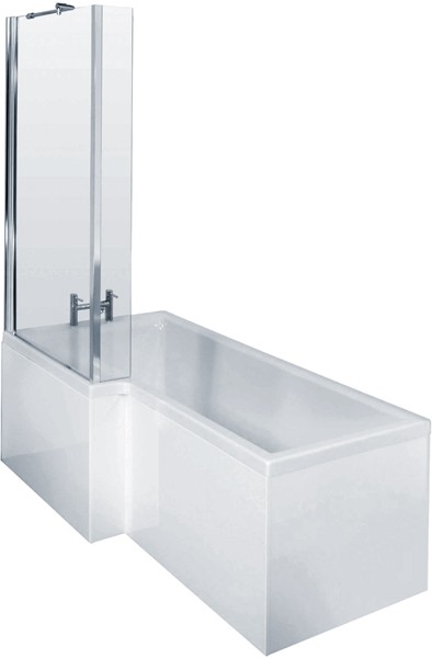 Square Shower Bath With Screen & Panels (Left Handed). additional image