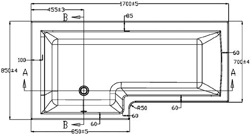 Square Shower Bath With Screen & Panels (Left Handed). additional image