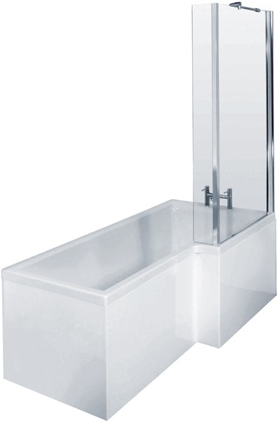 Square Shower Bath With Screen & Panels (Right Handed). additional image