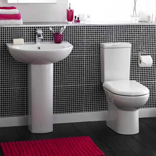 Knedlington 4 Piece Suite, Toilet, Seat & 600mm Basin. additional image