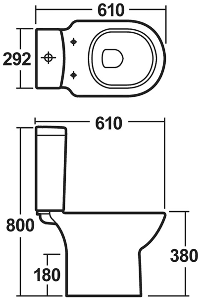 Knedlington 4 Piece Suite, Toilet, Seat & 500mm Basin. additional image