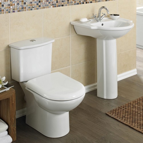 Linton 4 Piece Bathroom Suite With Toilet, Seat & 600mm Basin. additional image