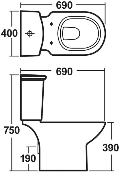 Linton 4 Piece Bathroom Suite With Toilet, Seat & 600mm Basin. additional image